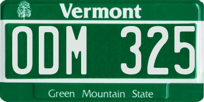 VT license plate ODM325