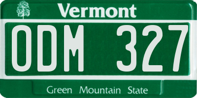 VT license plate ODM327