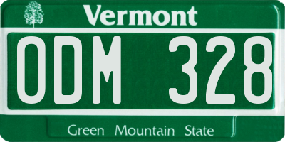 VT license plate ODM328