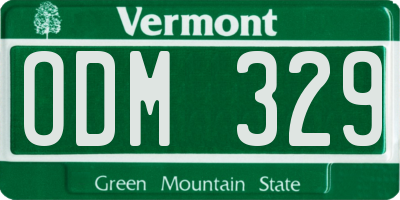 VT license plate ODM329