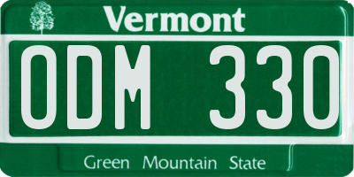 VT license plate ODM330