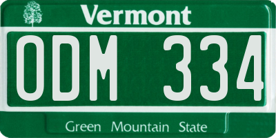 VT license plate ODM334