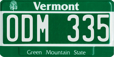 VT license plate ODM335