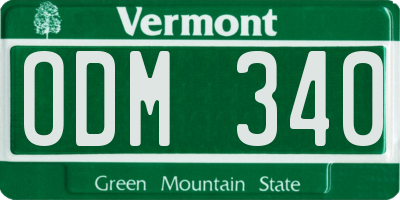 VT license plate ODM340