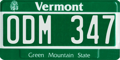 VT license plate ODM347