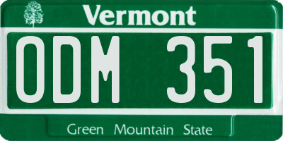 VT license plate ODM351