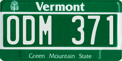 VT license plate ODM371