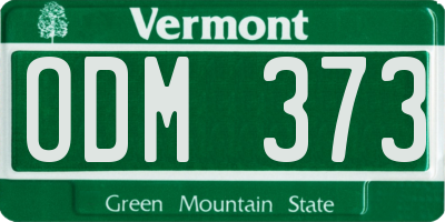 VT license plate ODM373