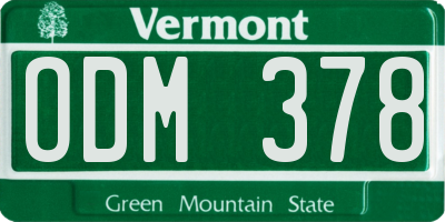 VT license plate ODM378