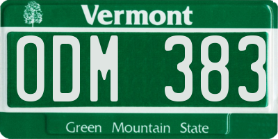 VT license plate ODM383