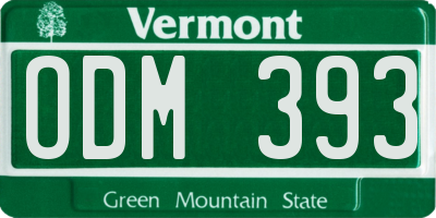 VT license plate ODM393