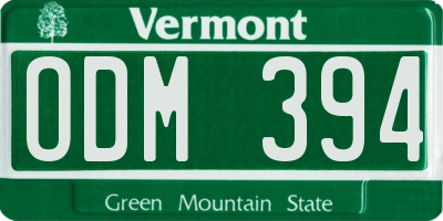 VT license plate ODM394