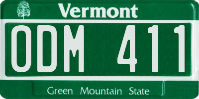 VT license plate ODM411