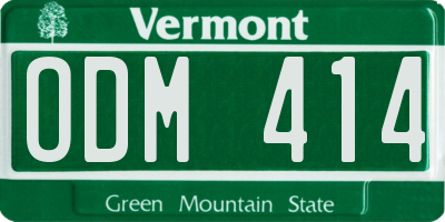 VT license plate ODM414