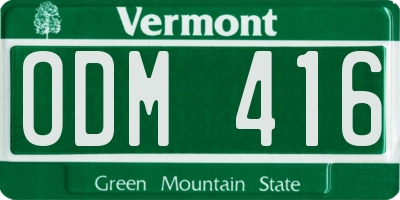 VT license plate ODM416