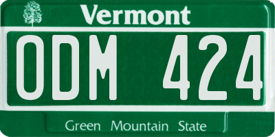 VT license plate ODM424