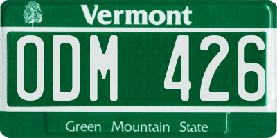 VT license plate ODM426