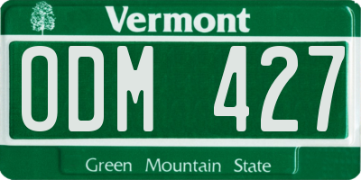 VT license plate ODM427
