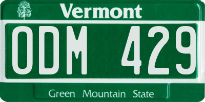 VT license plate ODM429