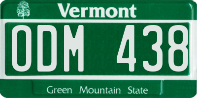 VT license plate ODM438