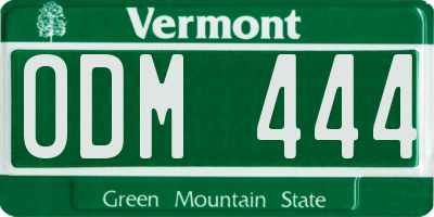 VT license plate ODM444