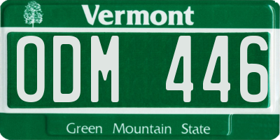 VT license plate ODM446