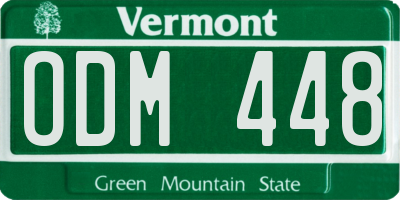 VT license plate ODM448