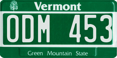 VT license plate ODM453