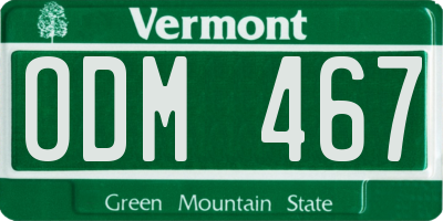 VT license plate ODM467