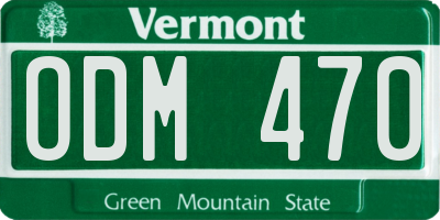 VT license plate ODM470