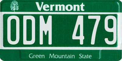 VT license plate ODM479