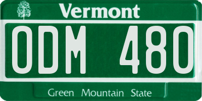 VT license plate ODM480
