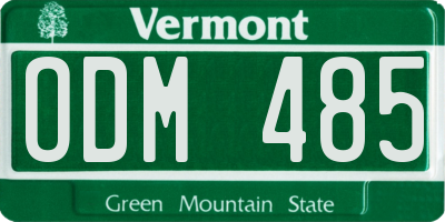 VT license plate ODM485