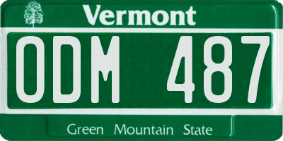 VT license plate ODM487