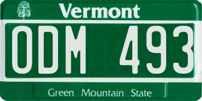 VT license plate ODM493