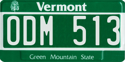 VT license plate ODM513