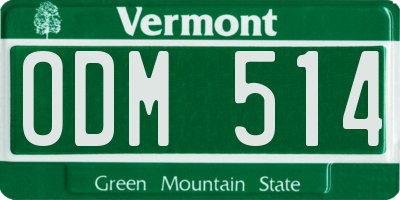VT license plate ODM514