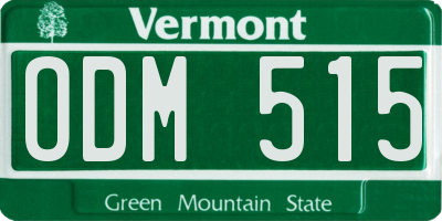 VT license plate ODM515
