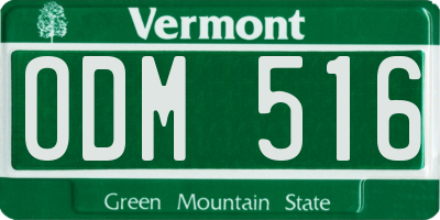 VT license plate ODM516