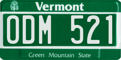 VT license plate ODM521
