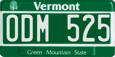 VT license plate ODM525