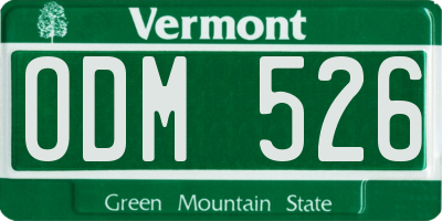 VT license plate ODM526