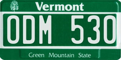 VT license plate ODM530