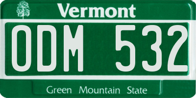 VT license plate ODM532