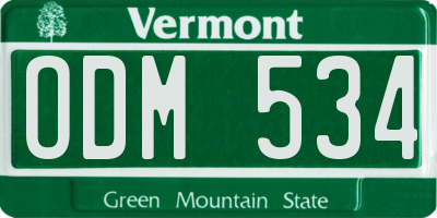 VT license plate ODM534