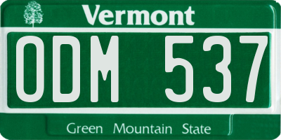VT license plate ODM537