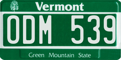 VT license plate ODM539