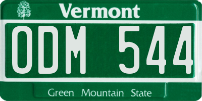VT license plate ODM544