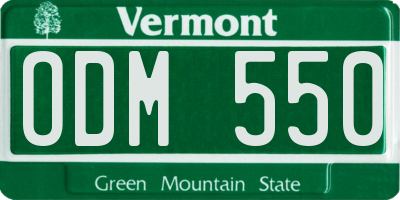 VT license plate ODM550