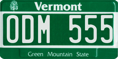 VT license plate ODM555